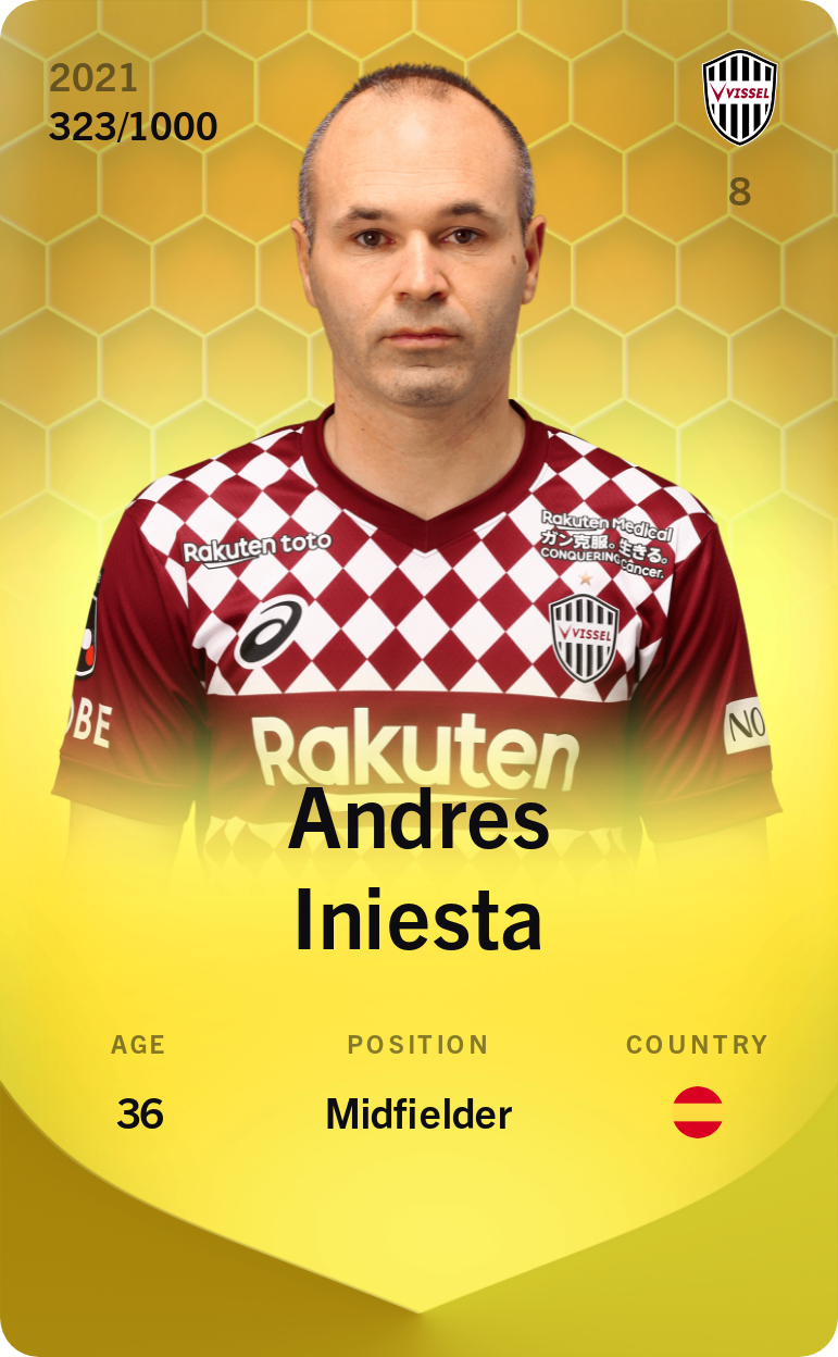 sorare card Andres Iniesta 2021-22 • Limited 323/1000
