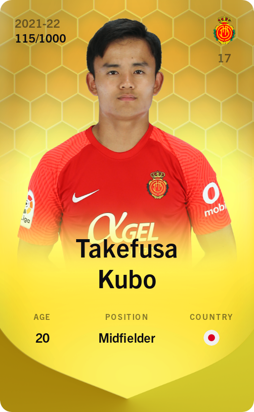 sorare card Takefusa Kubo 2021-22 • Limited 115/1000