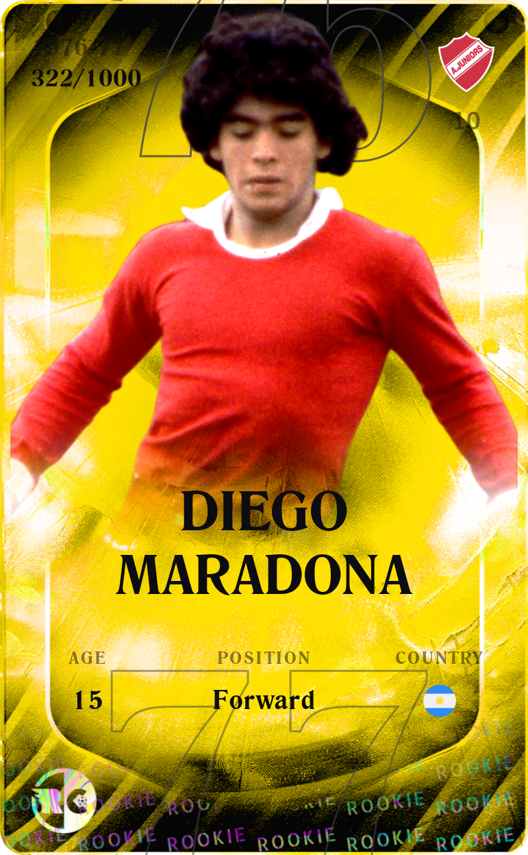 sorare card Diego Maradona 1976-77 • Limited 322/1000