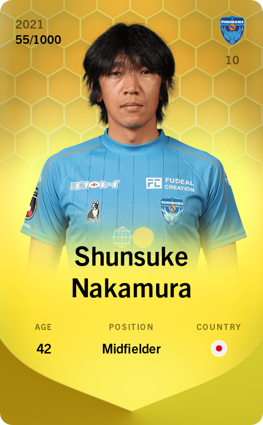 sorare card Shunsuke Nakamura 2021-22 • Limited 55/1000